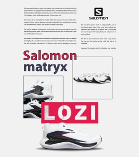 کفش کتانی مردانه و زنانه سفید مشکی آبی Salomon matryx