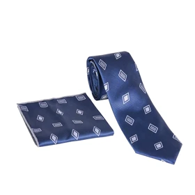 ست کراوات و پوشت لاکچری طرح لوزی