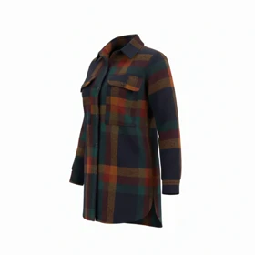 پالتو بدون آستر پشمی زنانه چهارخانه رنگی