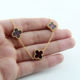 گردنبند زنانه مدل ونکلیف (زرشکی)