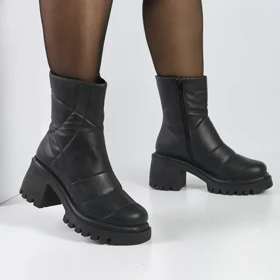 بوت و نیم بوت زنانه و دخترانه مدل بغل زیپ رنگ مشکی کد M905