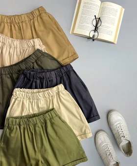 شلوارک کتان دمپا پاکتی کد 3507