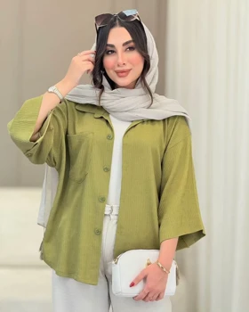 شومیز تک جیب استین دکمه