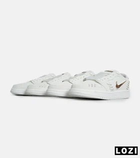 کفش کتانی مردانه و زنانه سفید NIKE jordan 1 low gold