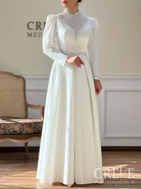 ماکسی ساتن جلو مرواریدی