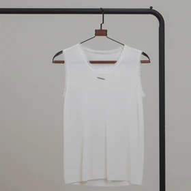 تاپ کریستال یقه گیپور (سفید)