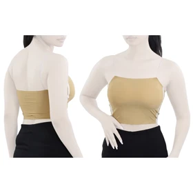 نیم‌تنه کاپ‌دار لیزری ورزشی زنانه مدل 5B0194 خردلی