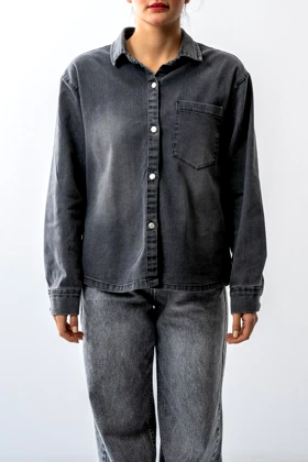 شومیز جین جیب‌دار زنانه