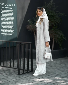 مانتو بلند یقه شال