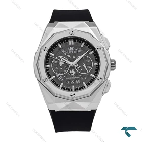 ساعت هابلوت مردانه چندضلعی نقره ای صفحه اسکلتون Hublot-6790-G