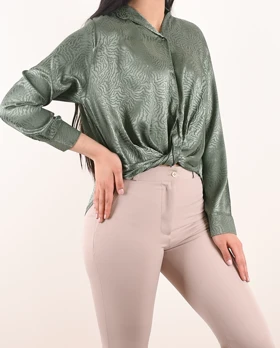 شومیز ساتن گره‌ای