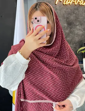 شال پلیسه طرحدار یاس کد : L196