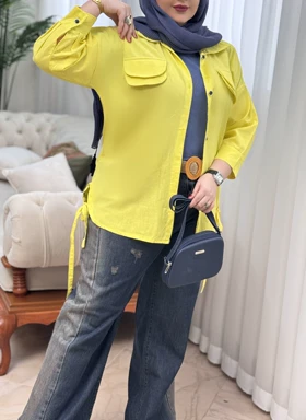 مانتو لینن بغل بندی 3084