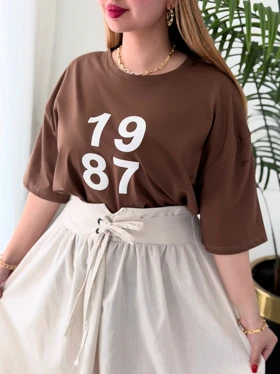 تیشرت 1987 0594 (قهوه ای)