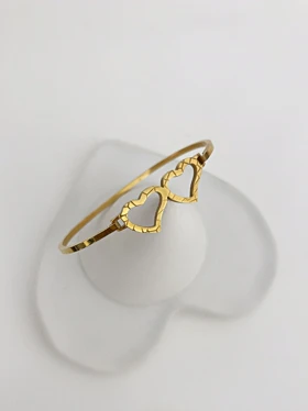 دستبند زنانه طرح طلا پلاک دار 842