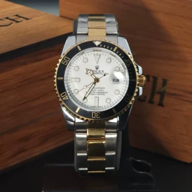 ساعت رولکس مردانه مدل Submariner 16233 طرح اصل با کیفیت بالا (بند نقره ای طلائی صفحه سفید)