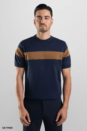 تیشرت مردانه یقه گرد بافت اولد مانی