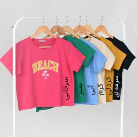 تیشرت کراپ طرح دار کد 401
