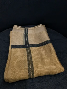 شال ویسکوز بردر لمه‌دار 20193 (کرم شتری)