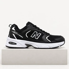 کفش کتانی زنانه و مردانه مشکی سفید NEW BALANCE 530 مدل 4124