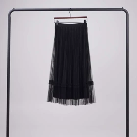 دامن توری نوار مروارید