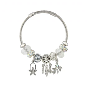 دستبند دخترانه پاندورا دریم کچر (نقره ای سفید)