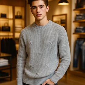 پلیور ترند پاییز 2025 فری سایز درشت بافت فوق‌العاده خفن و با کیفیت مدادرنگی