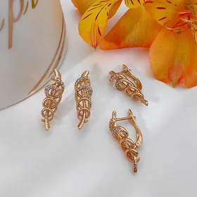 گوشواره مارپیچ نگین‌دار ژوپینگ کد 509