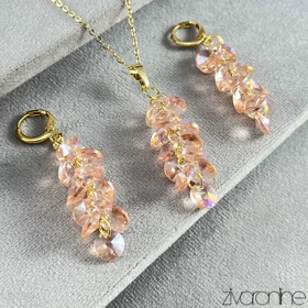 نیم ست خوشه انگوری طرح سواروسکی 10147