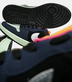 کفش کتانی مردانه و زنانه مشکی سبز سرمه ای NIKE jordan 1