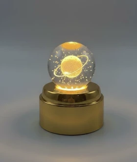 چراغ خواب گوی کریستال طرحدار/ گردان / سایز کوچک