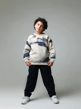 ست بلوز شلوار پسرانه کرم کد 1892