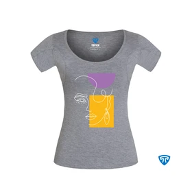 تاپیک تیشرت آستین کوتاه tshirt-face-earrings-gray