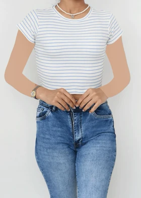 تیشرت کراپ راه راه زارا