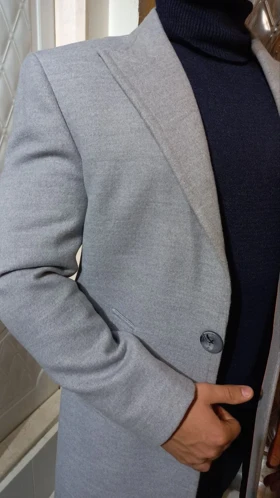 پالتو فوتر مردانه طوسی روشن