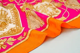 شال ابریشم ژاکارد هرمس طناب 20190