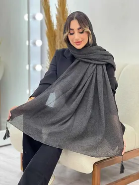 شال پلیسه منگوله‌دار شبنم