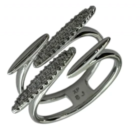 انگشتر زنانه با طرح خطی جواهری شیک ژوپینگ