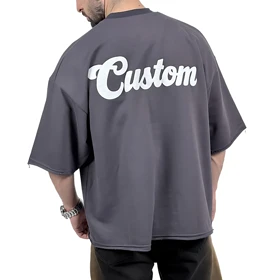 تیشرت مردانه طوسی پنبه سه نخ طرح ساده فونت