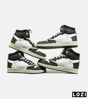 کفش کتانی ساق‌دار سفید زیتونی مردانه NIKE travis scott