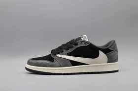 کتانی نایکی جردن 1 لو تراویس طوسی مشکی /Nike air Jordan1Travis