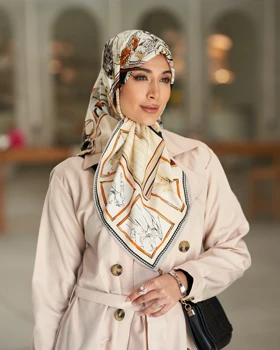 روسری ابریشم توییل دوردستدوز (قواره صد) 30168