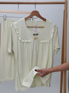 ست لباس راحتی بلوز و شلوارک کد 101