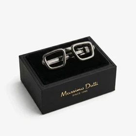 سنجاق کراوات طرح عینک برند Massimo Dutti (دودی)