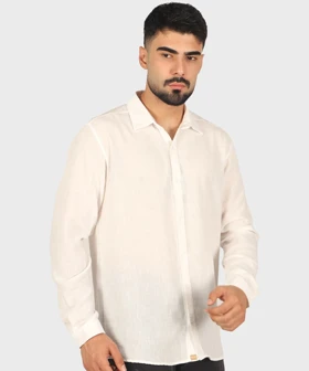 پیراهن لینن مردانه ساده 4409