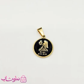 گردنبند ماه تولد شهریور نماد فرشته (Virgo) استیل طلایی مشکی (ظریف) کد 130