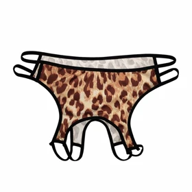 شورت فانتزی فاق باز طرح پلنگی یک تکه کد 0197