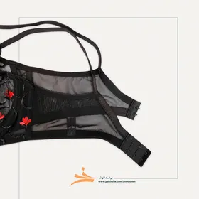 ست مشکی شکوفه قرمز برند نوشه پوش