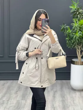 بارانی بغل سه دکمه کلاه دار