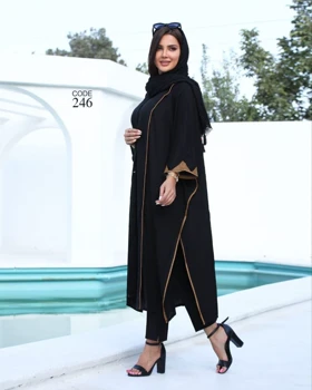 مانتو بلند مشکی کد 246